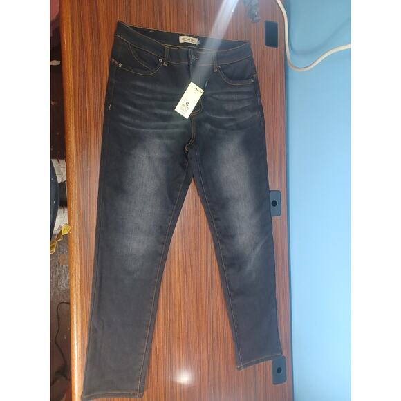 Camii Mia Women's Thermal Winter Stretch Skinny Fleece Lined Black Jeans 34 x 30 - Picture 1 of 11